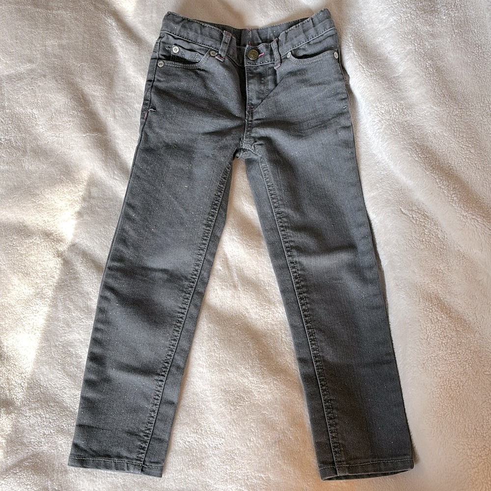 Cherokee Girl’s Sparkle Gray Denim Size 5T